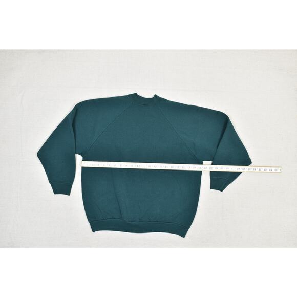 Vintage Fruit of the Loom Christmas Sweatshirt Plus Size XL Green W/ Stain - Picture 5 of 8